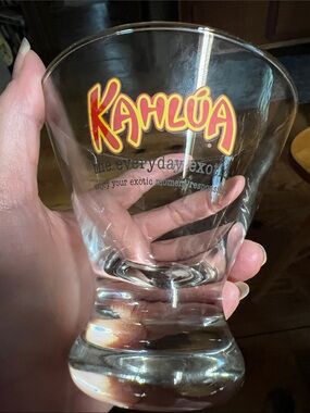 Two (2) Kahlua "The Everyday Exotic" 4" Flared Cocktail LowBall Glasses Barware